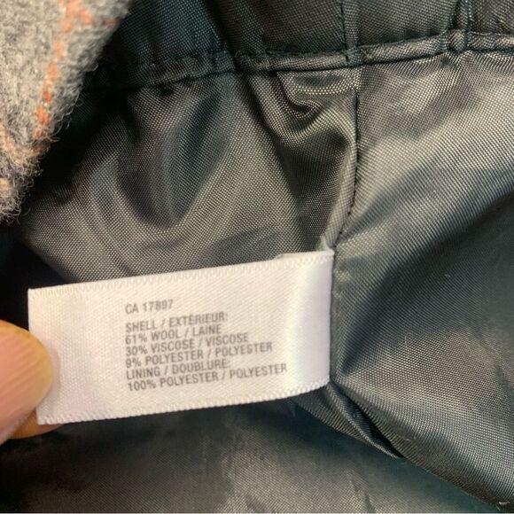 GAP gray brown wool plaid check button detail miniskirt Sz 8 - Picture 9 of 13